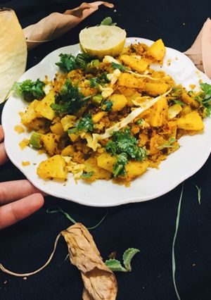 A picture of Leftover vegetable Chapati Poha.