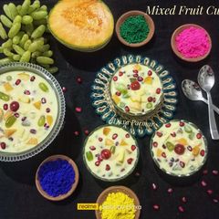 A picture of Mixed Fruit Custard (Holi Special).