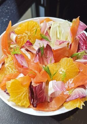Une photo de Salade de fenouil, orange et truite fumée