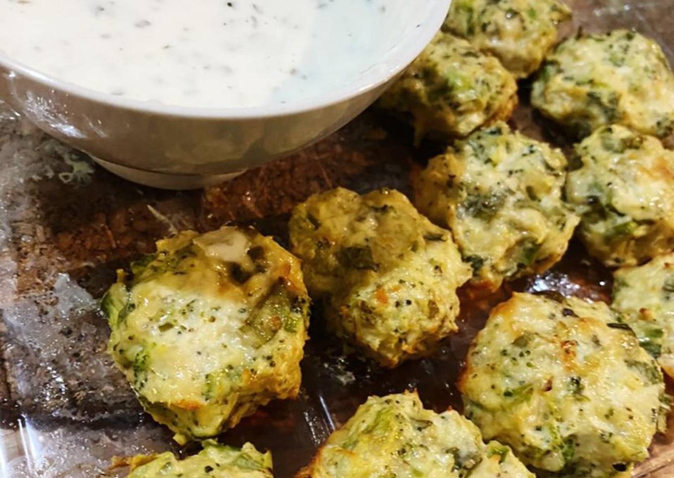 Cheesy Broccoli Chicken Fritters