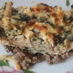 A picture of Pasta and Spinach.