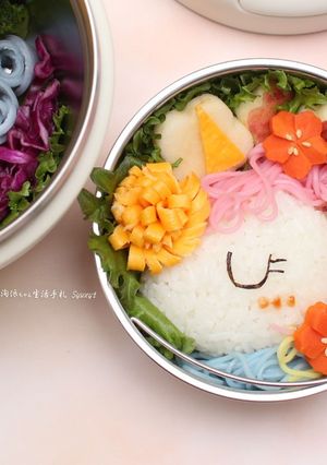 [造型便當]獨角獸便當 的食譜成品照片