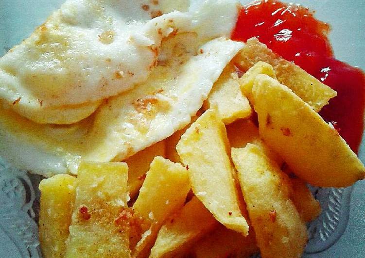 Cara Membuat Potato wedges &amp; Fried Egg yang Lezat