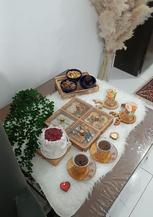 عکسی از دستور کیک یلدایی دونفره