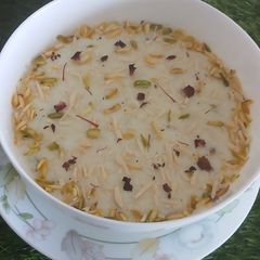 A picture of Sev rice pudding.