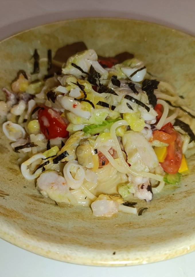 Паста з морепродуктами та кабачком🍆
