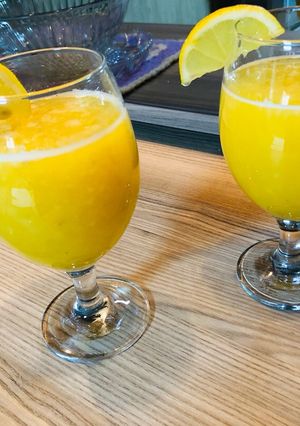 صورة لوصفة عصير برتقال وليمون وموز🍌🍋🍊