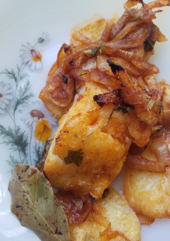 Una foto de Bacalao al horno a la portuguesa