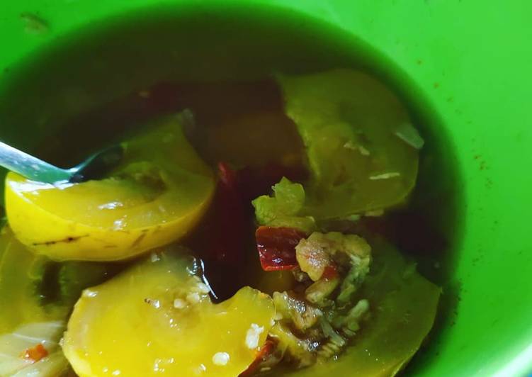 Terong asam rebus pedas