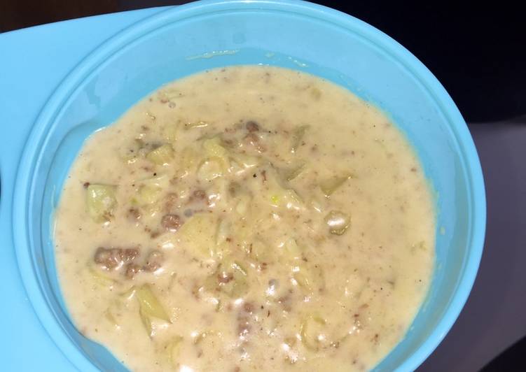 Macaroni Beef Cream Soup