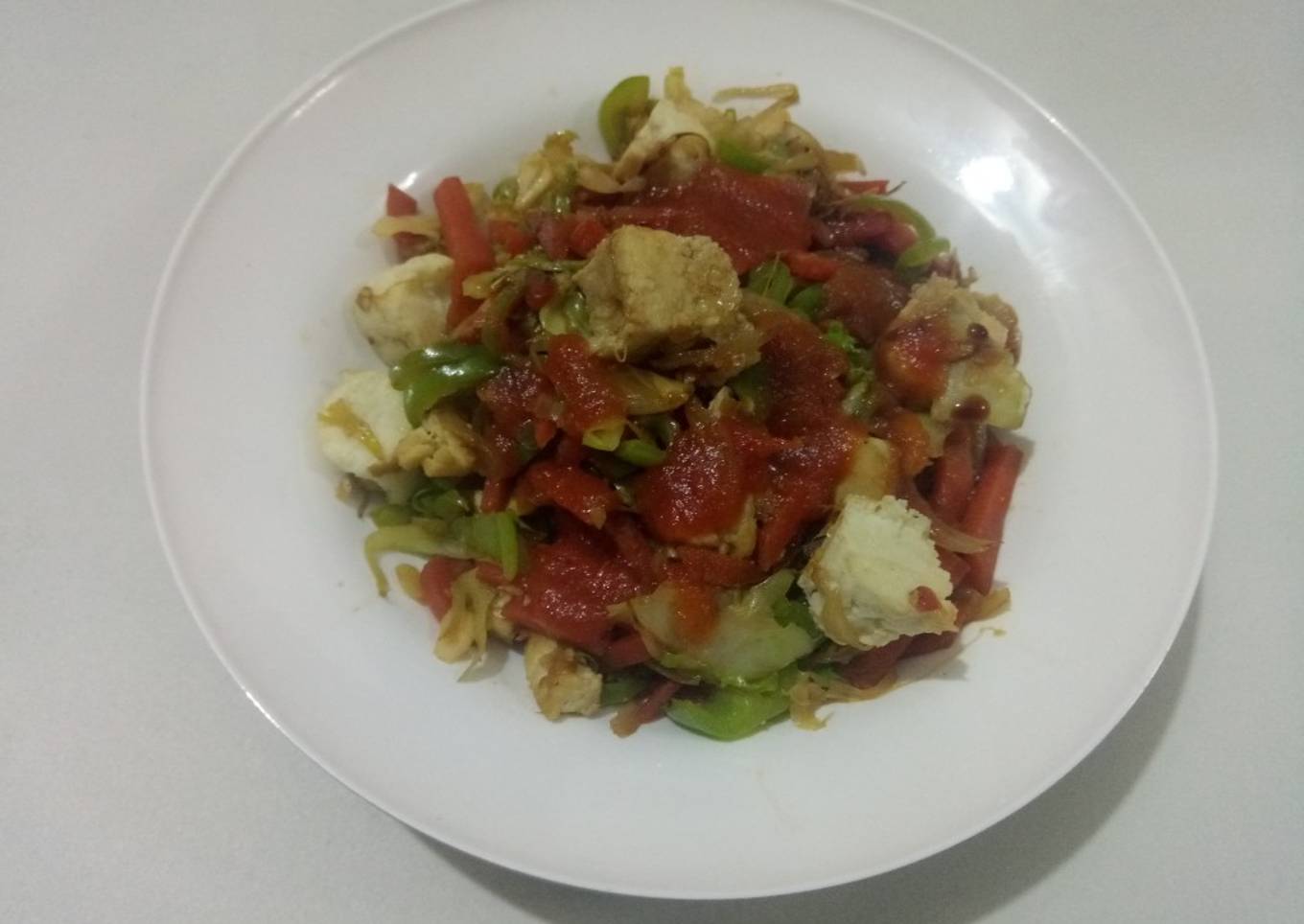 Oil free sauted paneer & mix veg