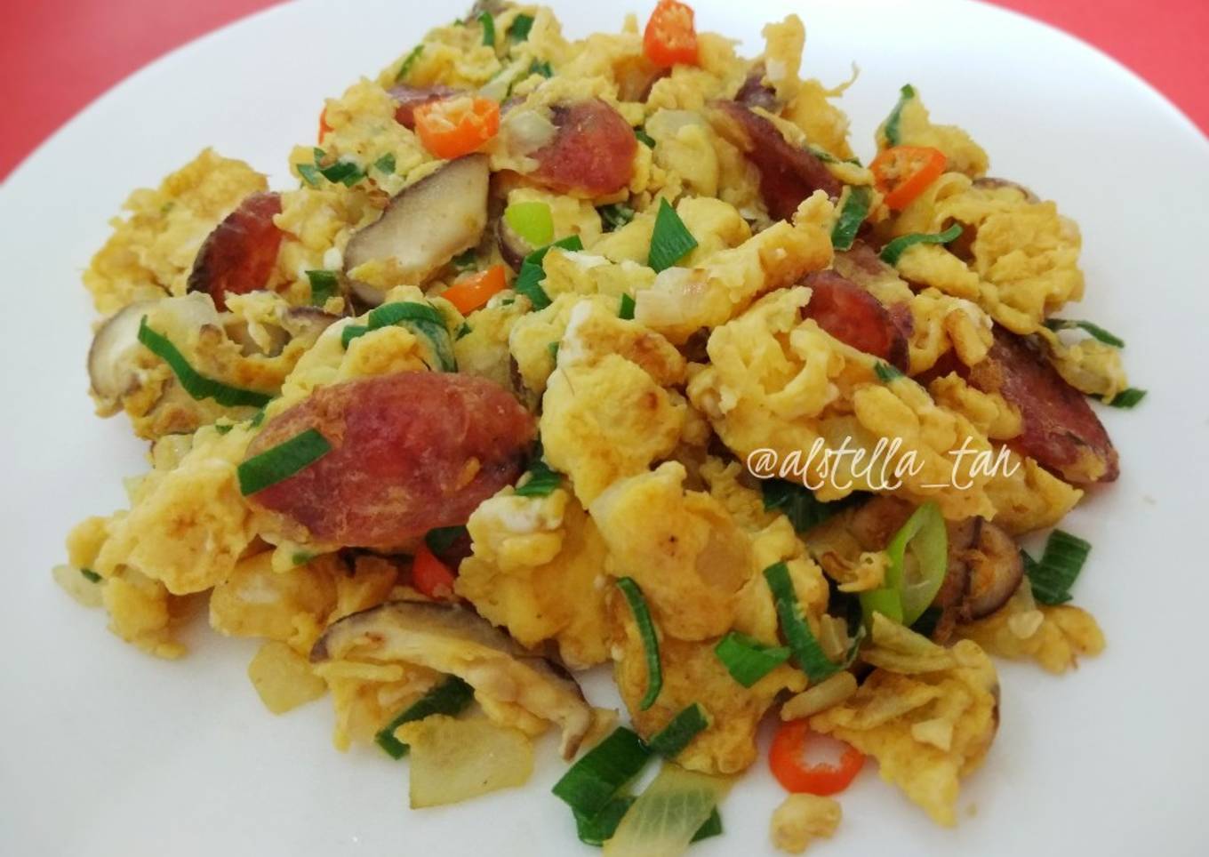 Orek Telur Lapchiong & Jamur