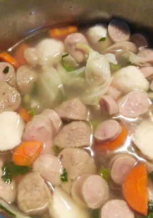 Foto resep Sayur sop bakso sosis