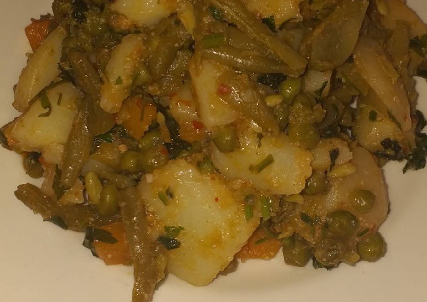 Verduras en vapor con salsa picante