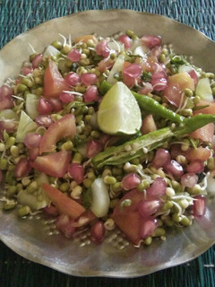 A picture of Sprout moong dal salad.