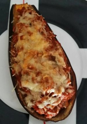 Una foto de Berenjenas rellenas