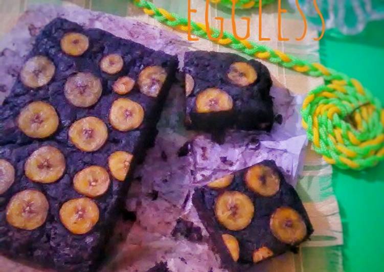 Brownies pisang eggless (takaran gelas no mixer)