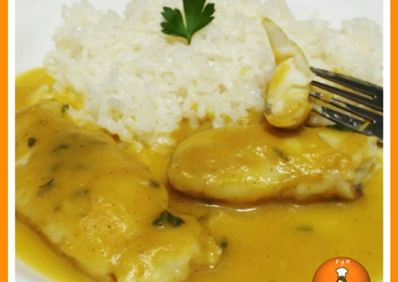 Merluza en salsa de calabaza y curry