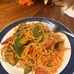 A picture of Rina’s Spaghetti Napolitano style.