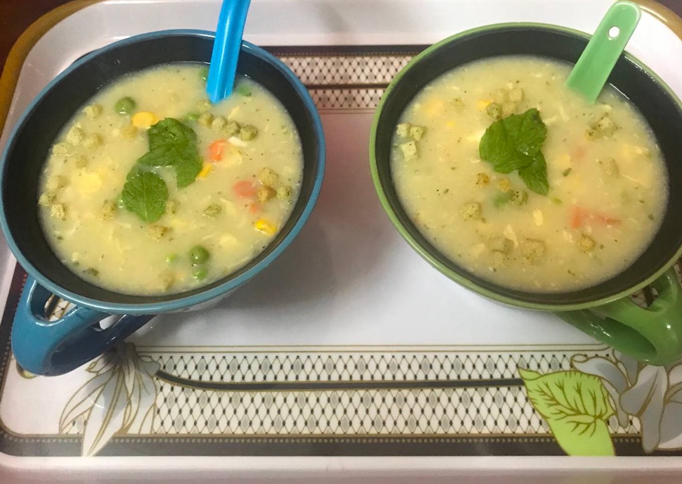 Egg corn soup