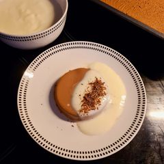 A picture of Brownies Puddings with Vla Vanilla.