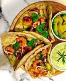 Bánh Tacos Tôm Cay - Sốt Kem Bơ (Spicy Shrimps Tacos with Avocado Cream Sauce)
