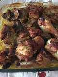 Pollo con su adobo integrado al horno
