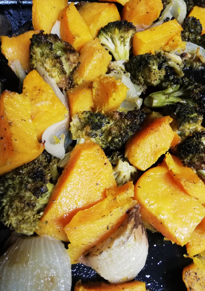 Una foto de Brócoli con calabaza