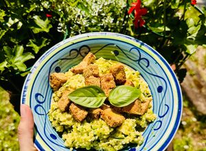 Foto di Miglio alle zucchine con tofu marinato in friggitrice ad aria