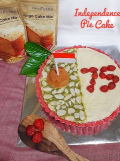 Foto resep Independence Pie Cake (Red Pie and Vanilla Sponge Cake)