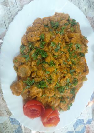 A picture of Achari masala Soya chaap.