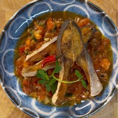 A picture of Fried Pompano W/ Fresh Tomato Fish Sauce | Cá Chiên Sốt Cà.