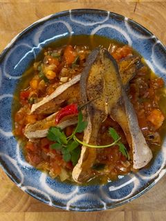 A picture of Fried Pompano W/ Fresh Tomato Fish Sauce | Cá Chiên Sốt Cà.