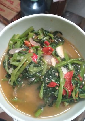 Foto resep Cah kangkung terasi pedas