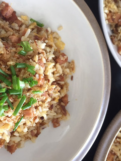 A picture of Fried Rice with Luncheon Meat.
