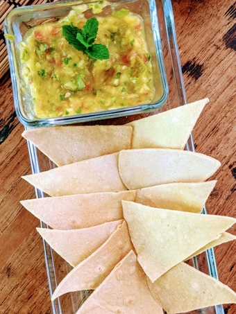 Easy Way Make Recipe Baked nachos with mango salsa that is  Makes Drooling, Tasty}