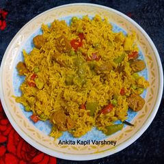 A picture of Soyabean Pulao.