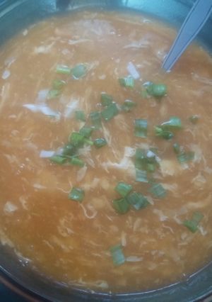 A picture of Hot and sour soup.