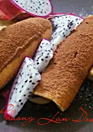 Hình của món Pancake cuộn Nutella.