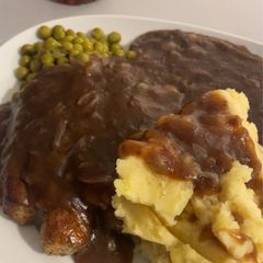 A picture of Sausage, Mash & Gravy Peas.