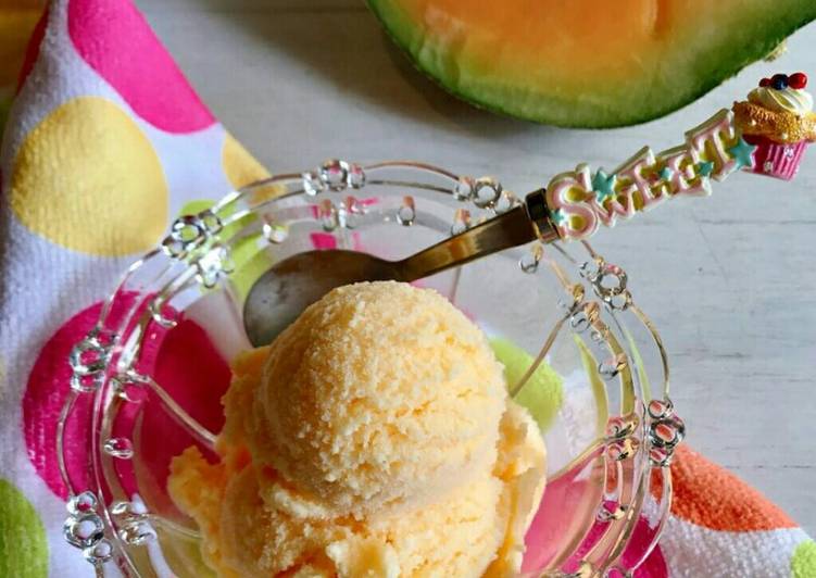 Resep Homemade Melon Ice Cream Anti Gagal