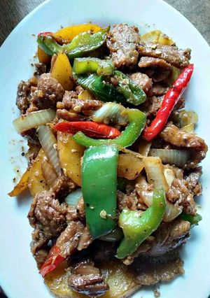 Foto resep Black pepper beef