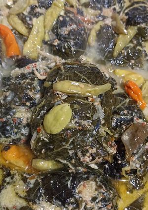 Foto resep Buntil Daun Pepaya mix Daun Singkong