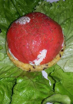Une photo de Dome saumon/creme