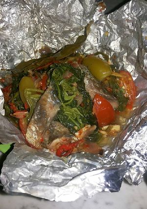 Foto resep Pepes Daun Singkong Ikan Peda (Simpel)