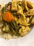 Φιλέτο κοτόπουλο με σπαράγγια και καρότα Chicken fillet with asparagus and carrots