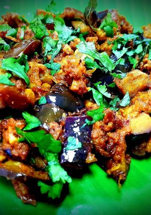 A picture of Brinjal Stir Fry.