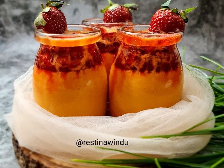 Resep Silky Pudding Caramel Strawberry yang Lezat Sekali