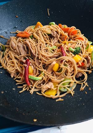 Una foto de Espagueti estilo oriental