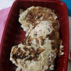 A picture of Fried burnt egg.